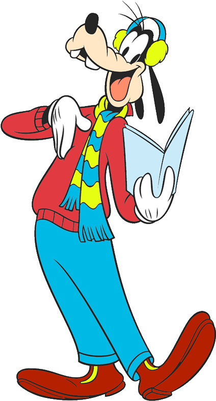 Goofy Character Laughing With Book.png PNG Image