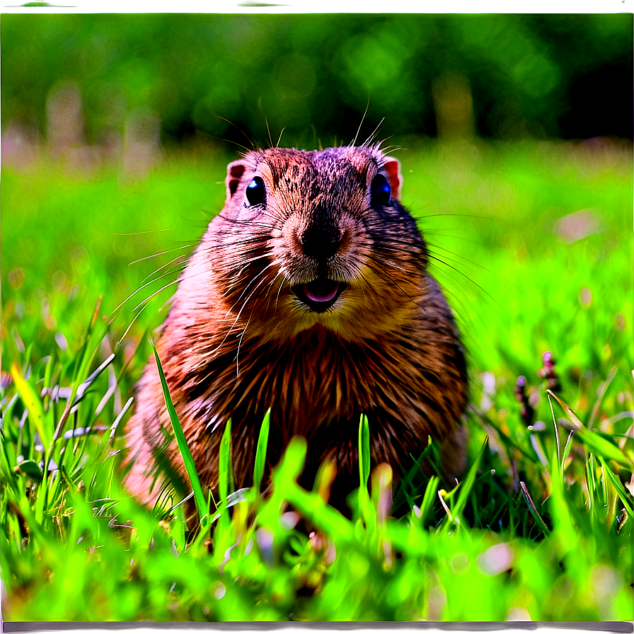 Gopher In Grassland Scene Png Emx90 PNG Image