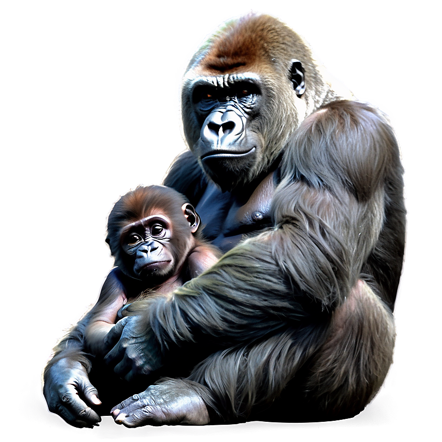 Gorilla Family Illustration Png 05212024 PNG Image