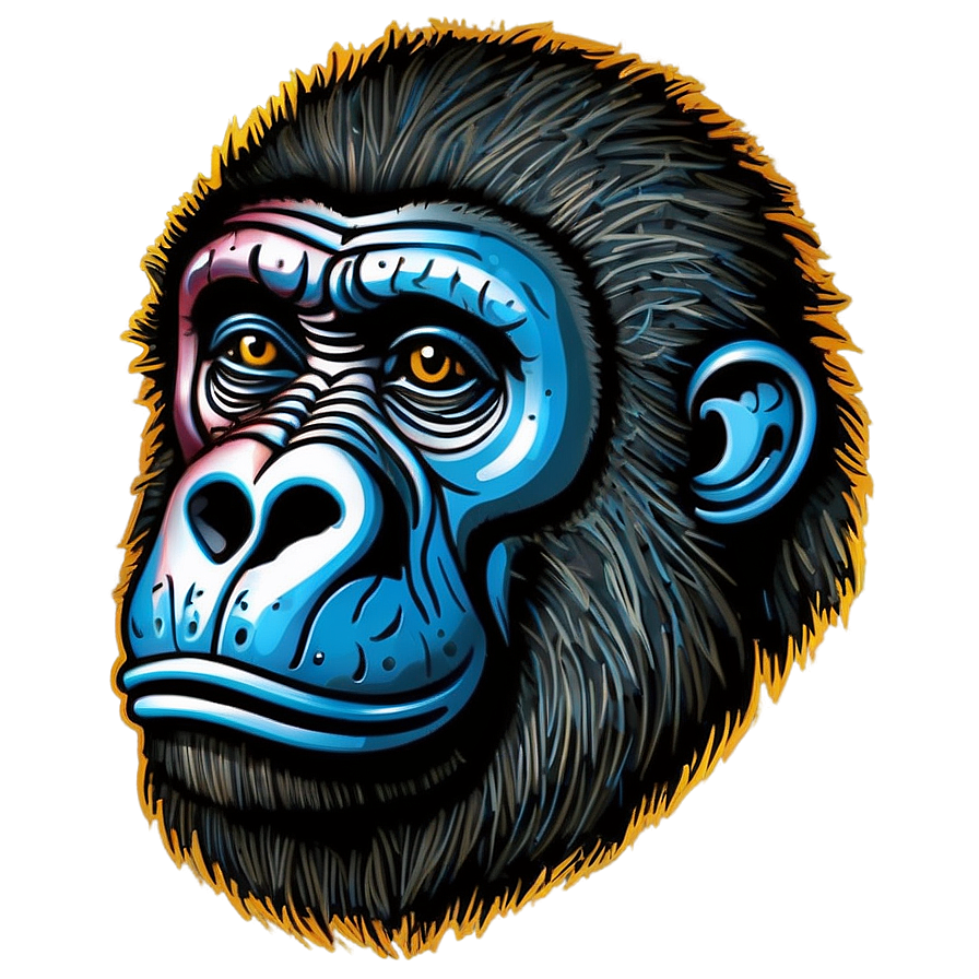 Gorilla Head Tribal Art Png Ctj PNG Image