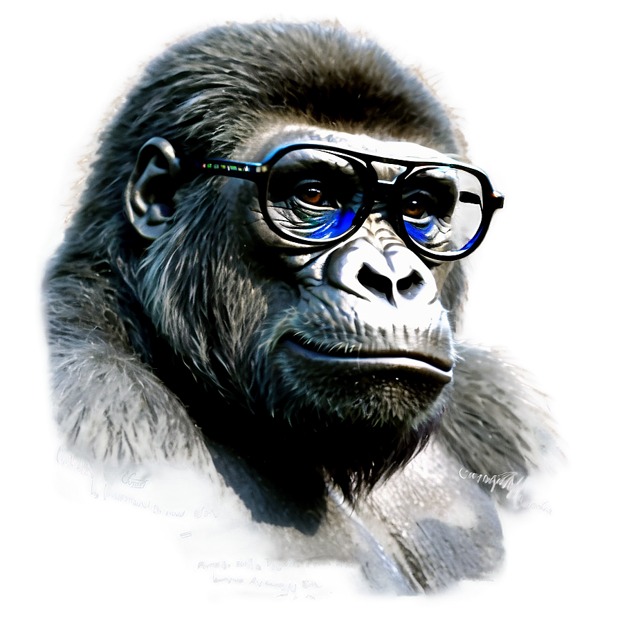 Gorilla With Cool Glasses Png Pfi PNG Image