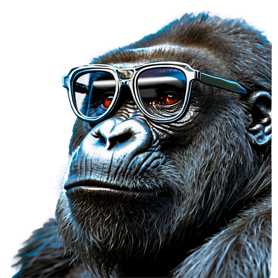 Gorilla With Trendy Glasses Png Agt36 PNG Image