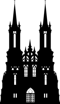 Gothic Architecture Silhouette PNG Image