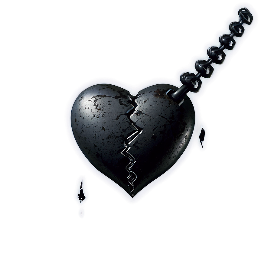 Gothic Black Broken Heart Png Oqy PNG Image