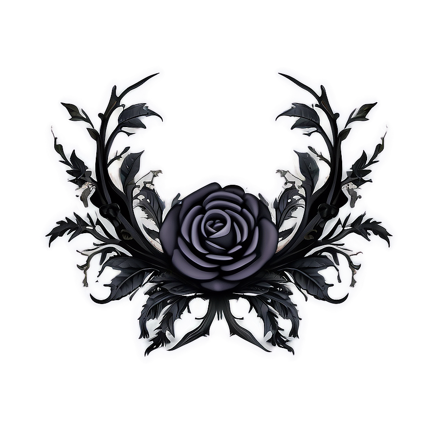 Gothic Black Wreath Png Ihb PNG Image