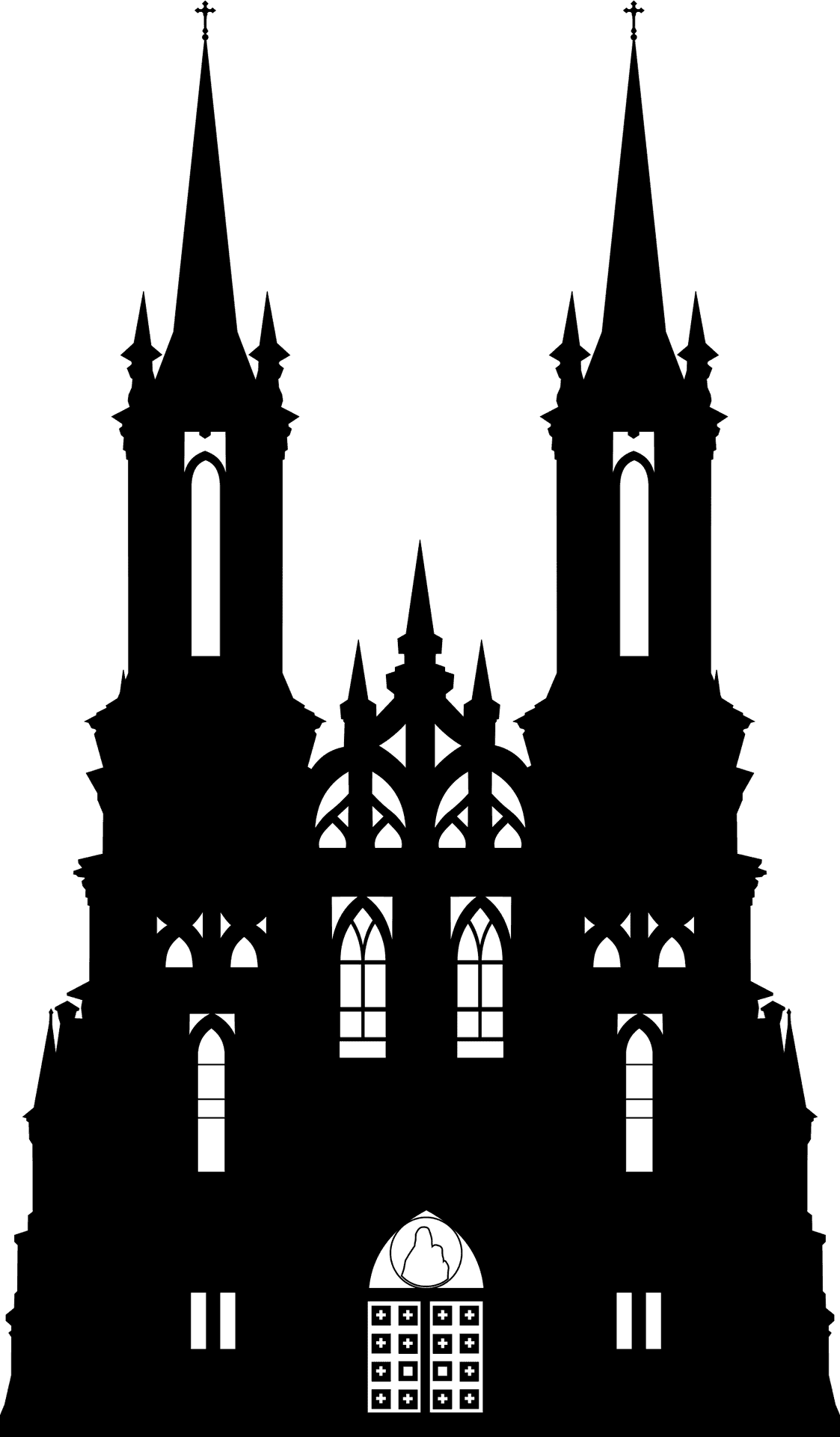 Gothic Castle Silhouette PNG Image