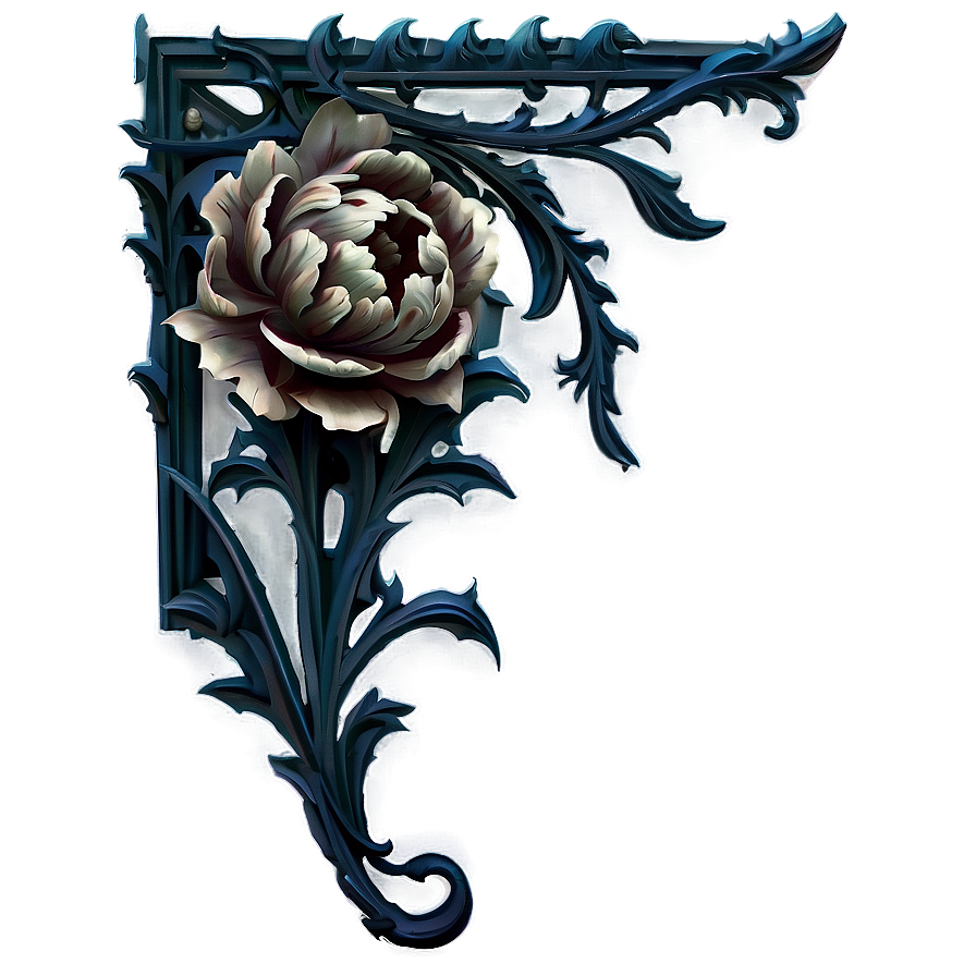 Gothic Corner Flower Png Ccw PNG Image