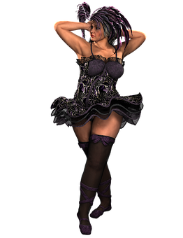 Gothic_ Dancer_ Pose PNG Image