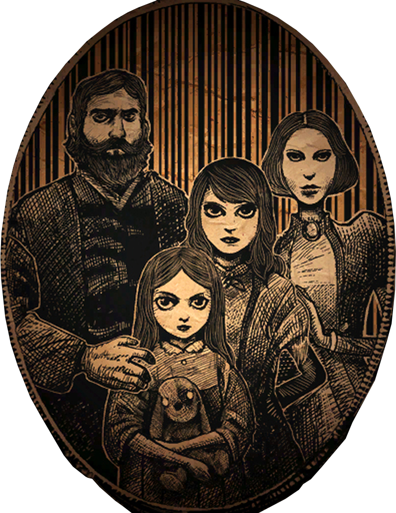 Gothic Family Portrait PNG Image