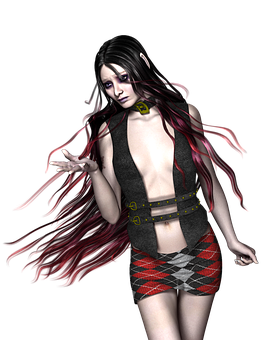 Gothic Fantasy Female Character PNG Image