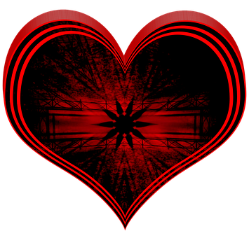 Gothic Heart Love Art PNG Image