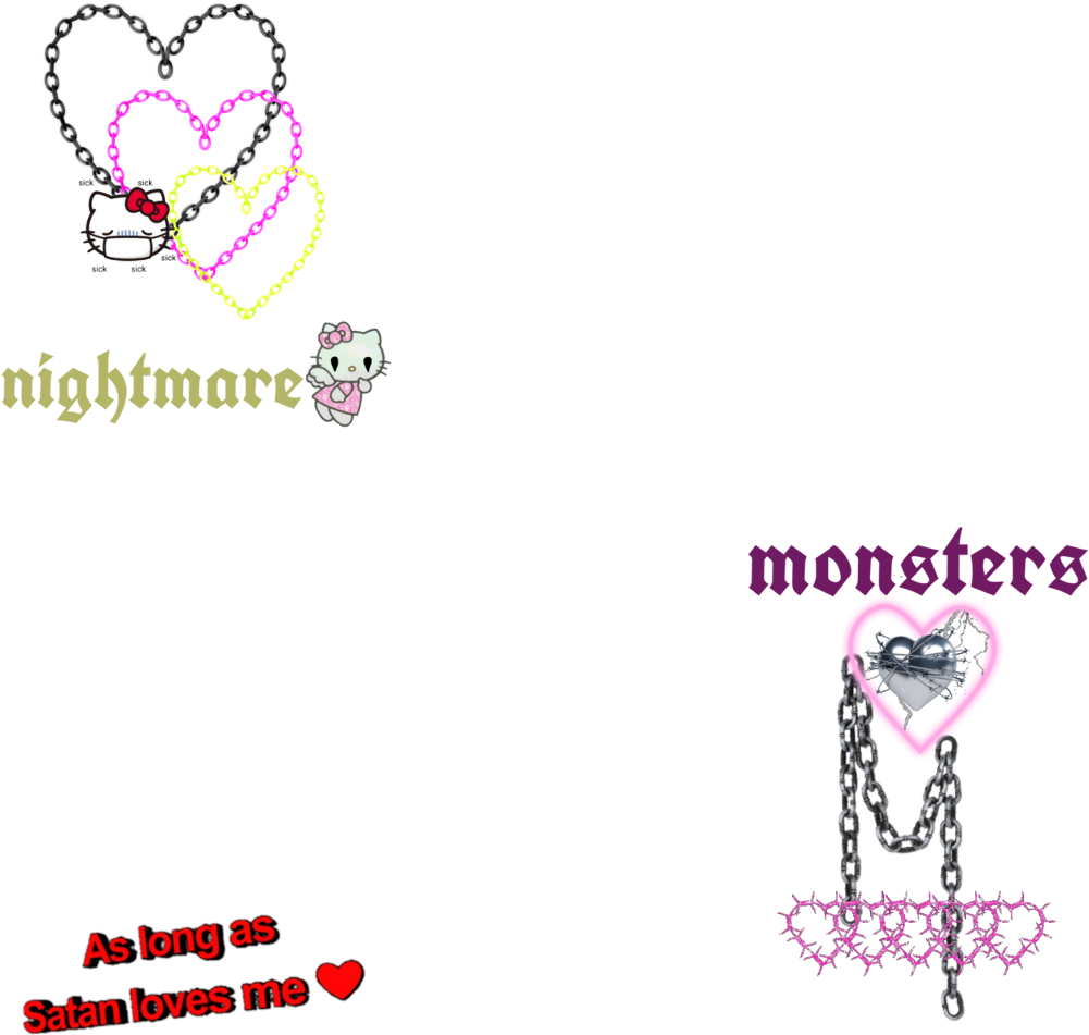 Gothic Hello Kitty Themed Graphic PNG Image