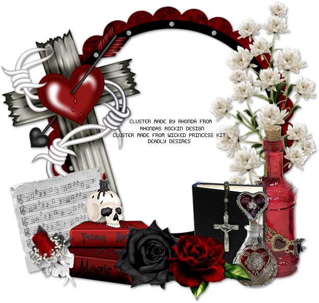 Gothic Love Frame Elements PNG Image