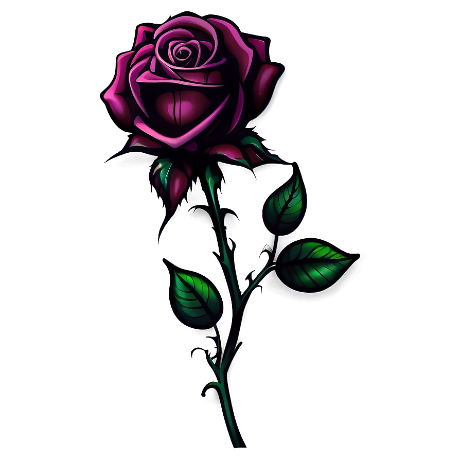 Gothic Rose Tattoo Idea Png 05252024 PNG Image