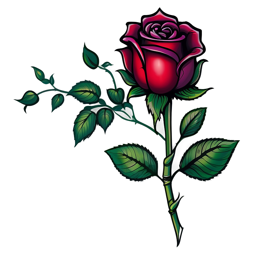 Gothic Rose Tattoo Idea Png Axr43 PNG Image