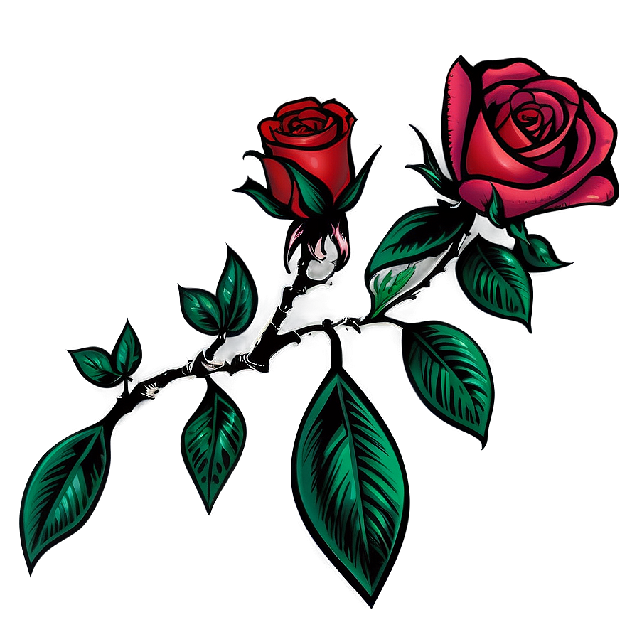 Gothic Roses Tattoo Png 90 PNG Image