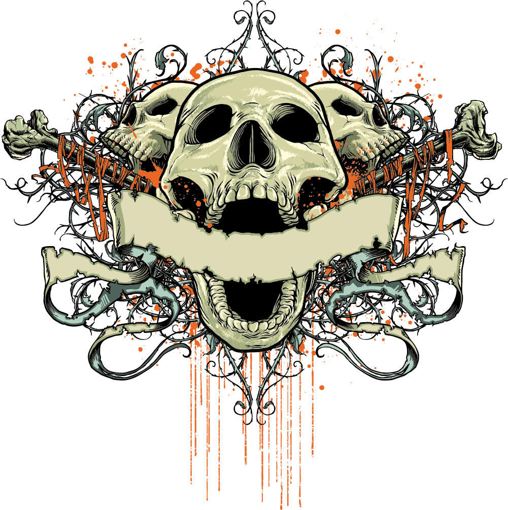 Gothic Skull Artwork PNG Image