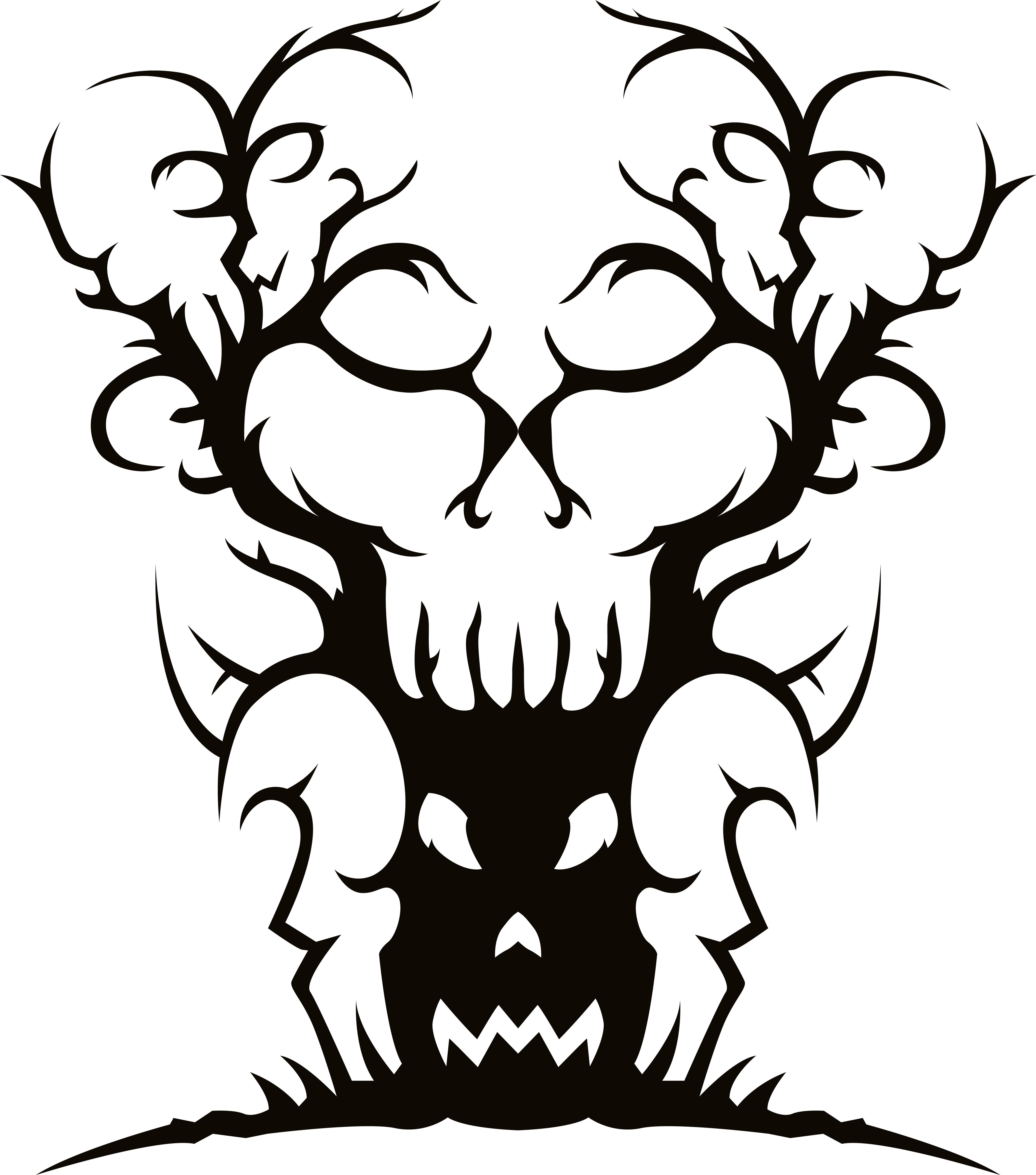 Gothic Skull Illusion Artwork PNG Image