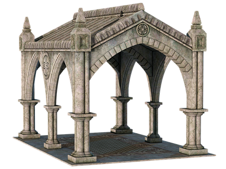 Gothic Stone Archway Structure PNG Image