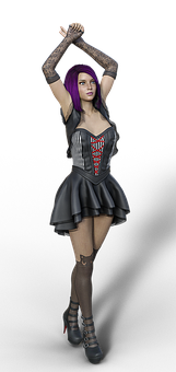 Gothic_ Style_ Animated_ Character PNG Image