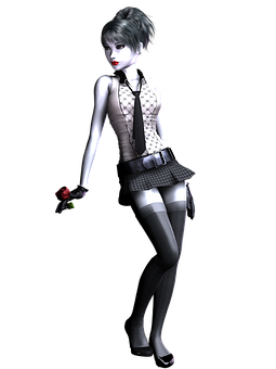 Gothic Style Animated Girl PNG Image