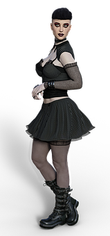 Gothic_ Style_ Female_ Character PNG Image