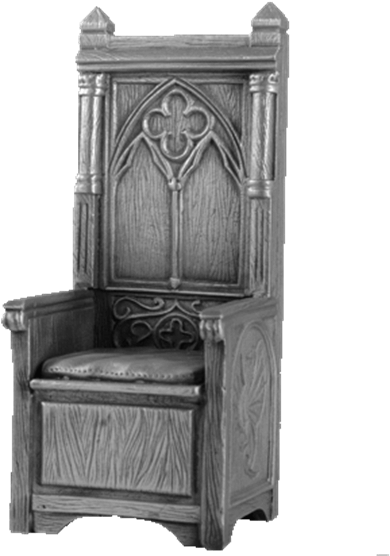 Gothic Style Wooden Throne Chair PNG Image