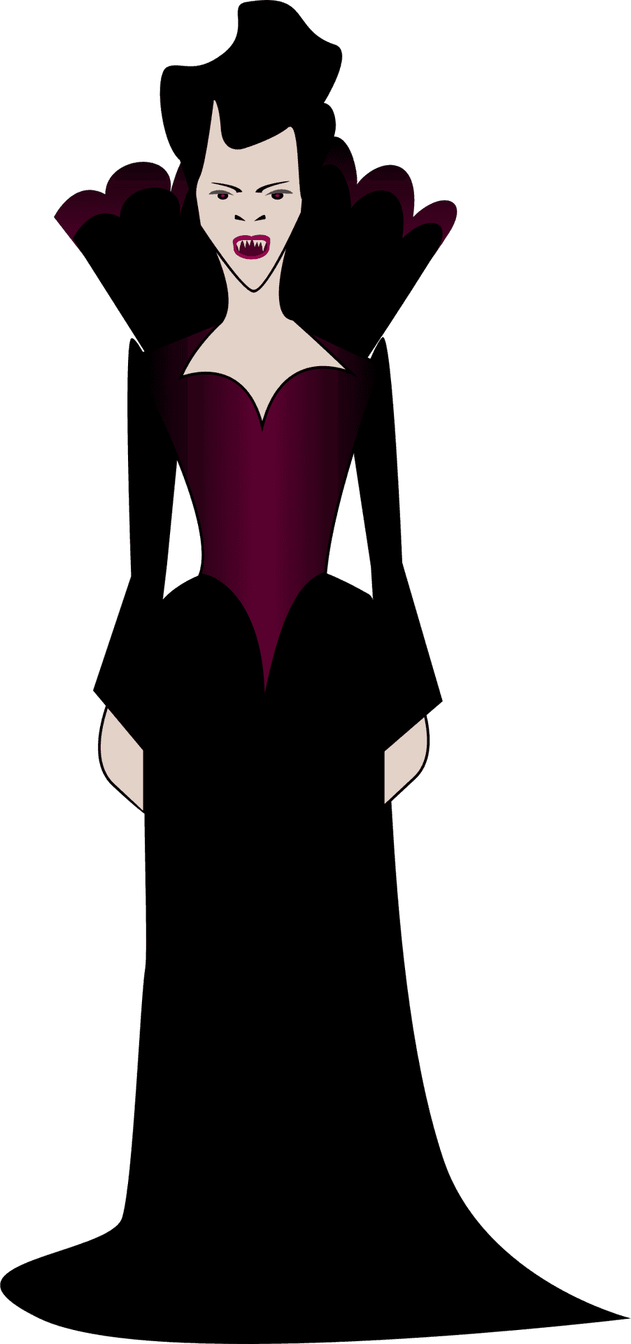 Gothic Vampire Cartoon Character PNG Image