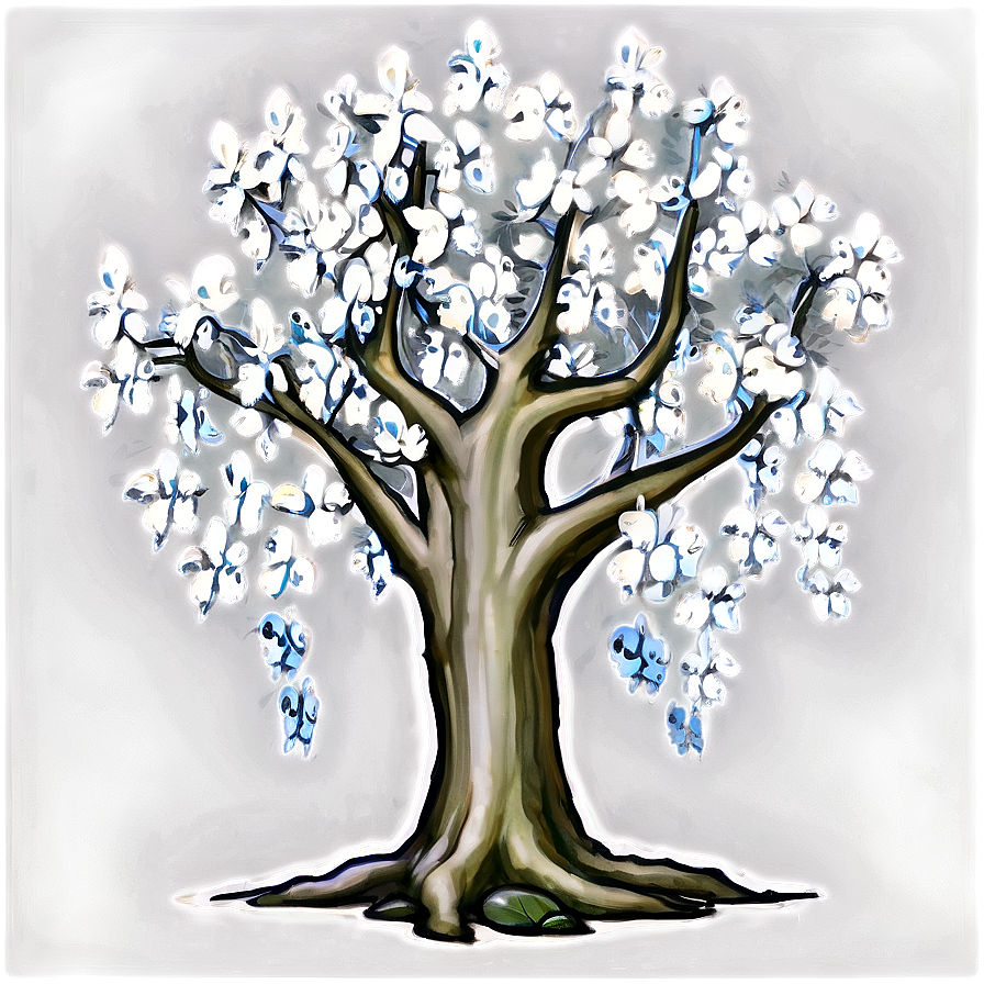 Gothic White Tree Representation Png 06252024 PNG Image