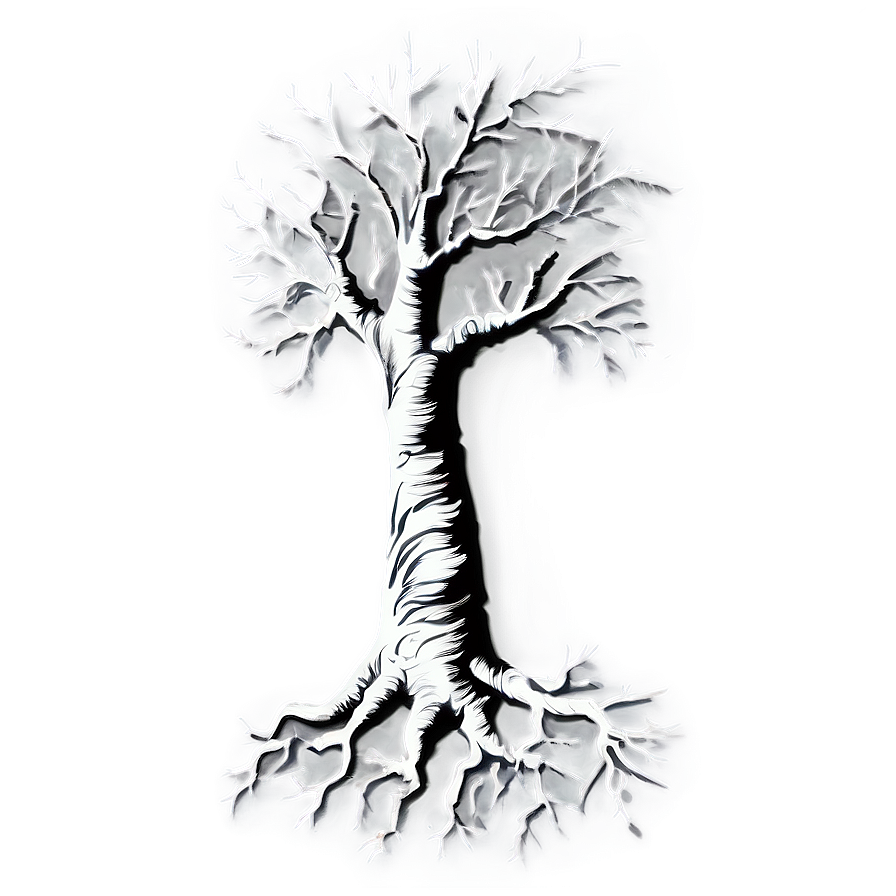 Gothic White Tree Representation Png Yju PNG Image