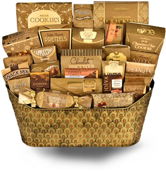 Gourmet Gift Basket Assortment PNG Image