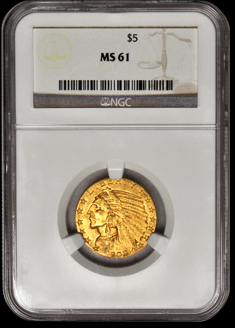 Graded Gold Coin N G C M S61 PNG Image