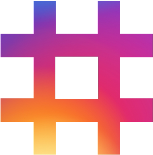 Gradient Hashtag Symbol PNG Image