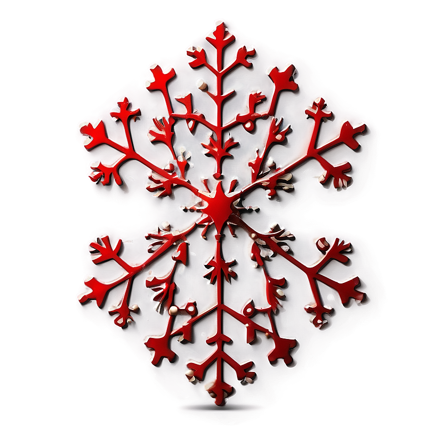 Gradient Red Snowflake Png 06282024 PNG Image