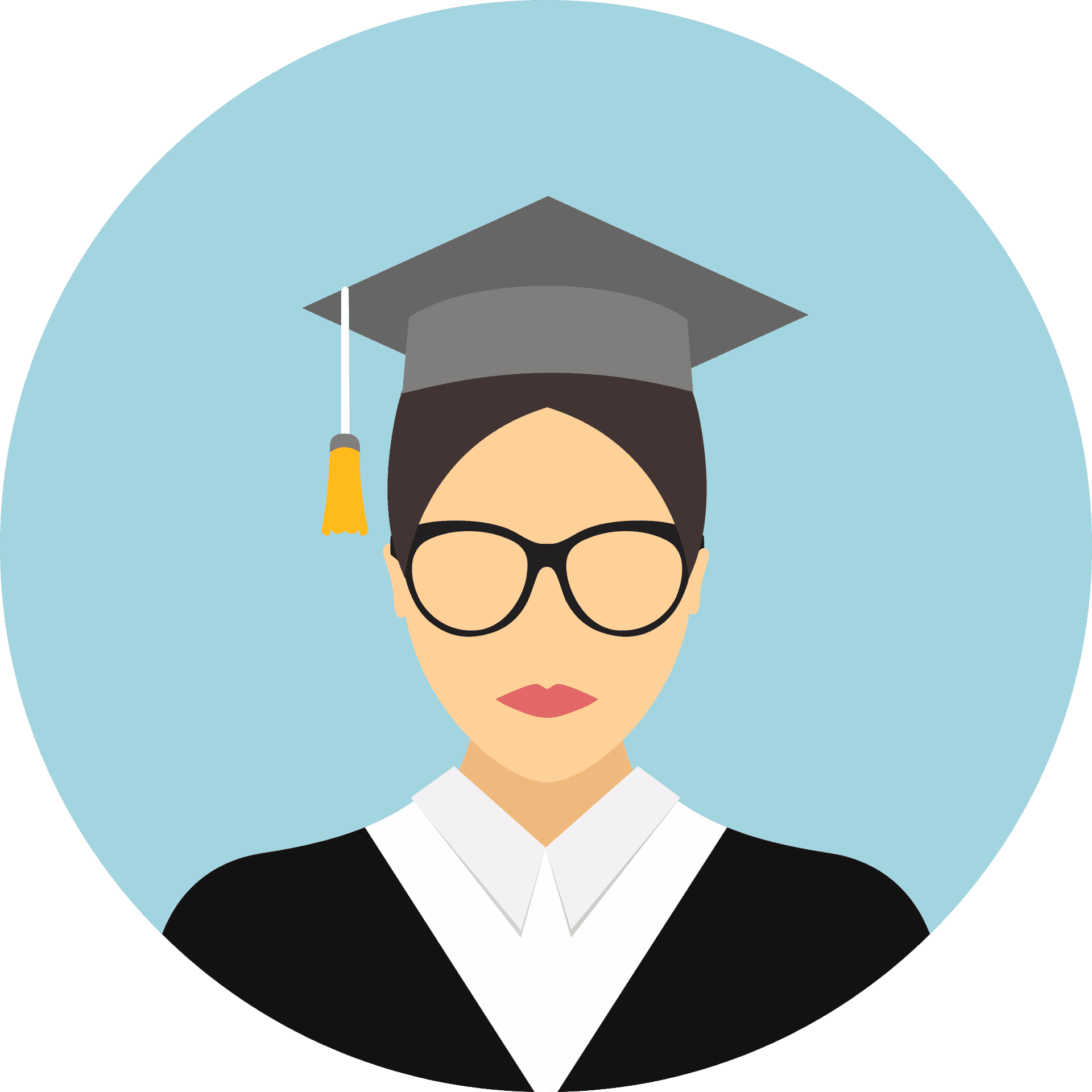 Graduate Student Vector Portrait PNG Image