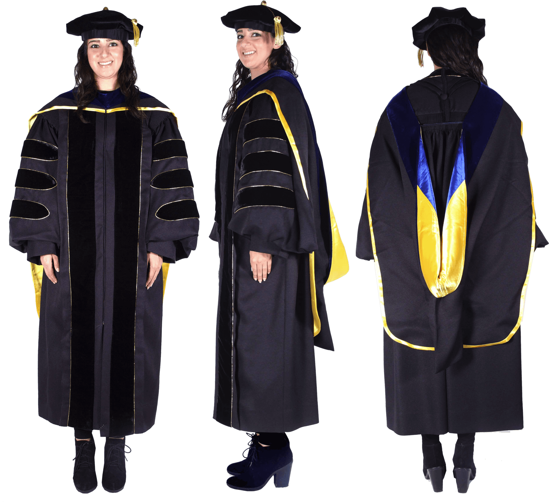 Graduatein Regalia Multiple Views PNG Image