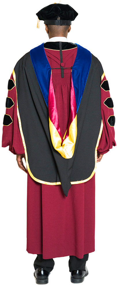 Graduatein Regalia Rear View PNG Image