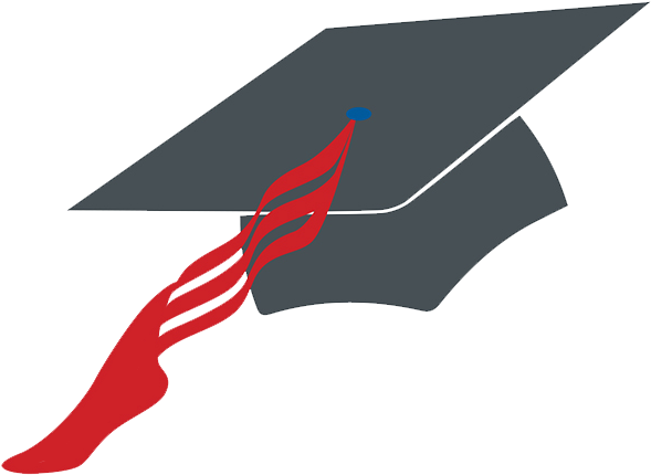 Graduation Cap Flame Design PNG Image