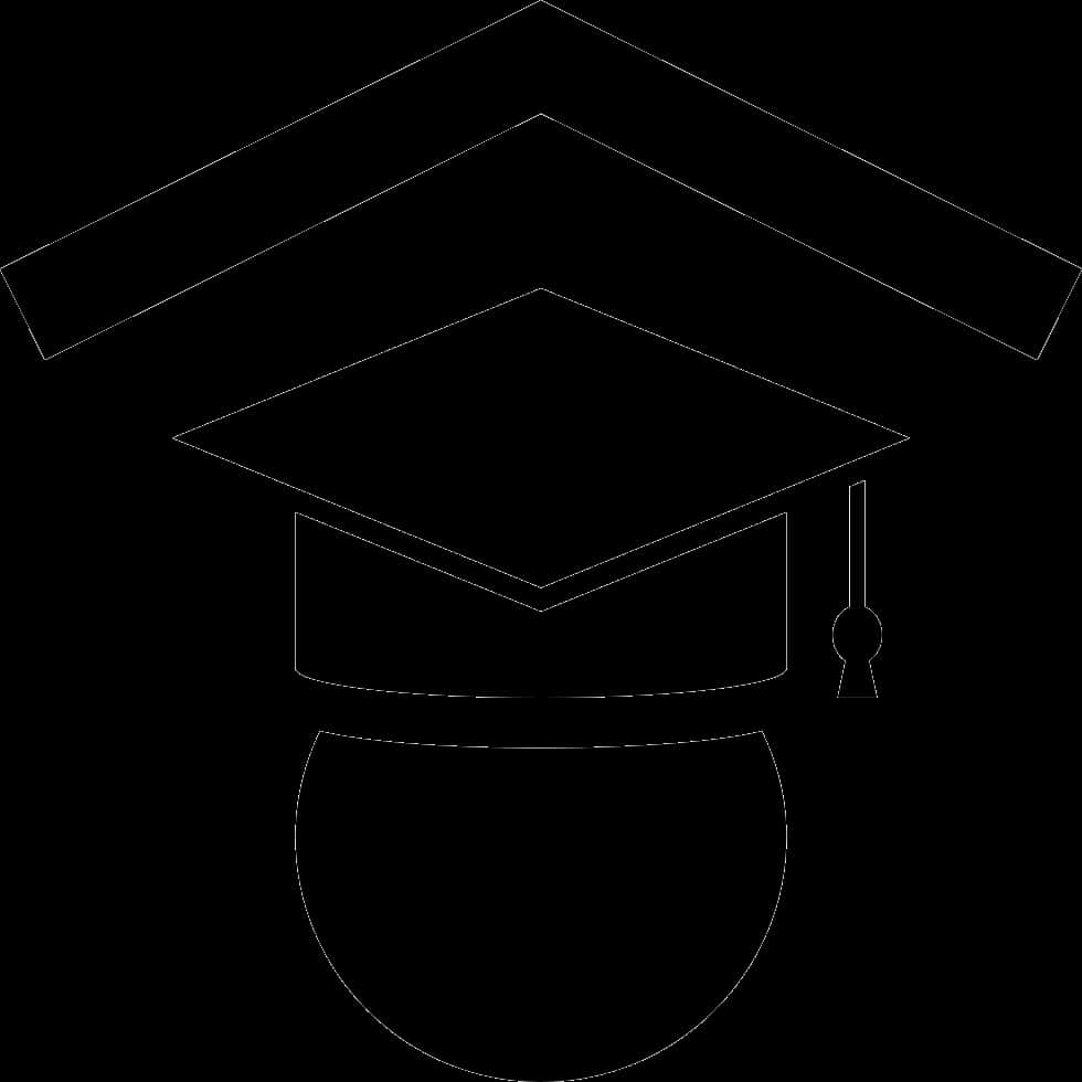 Graduation Cap Outline PNG Image