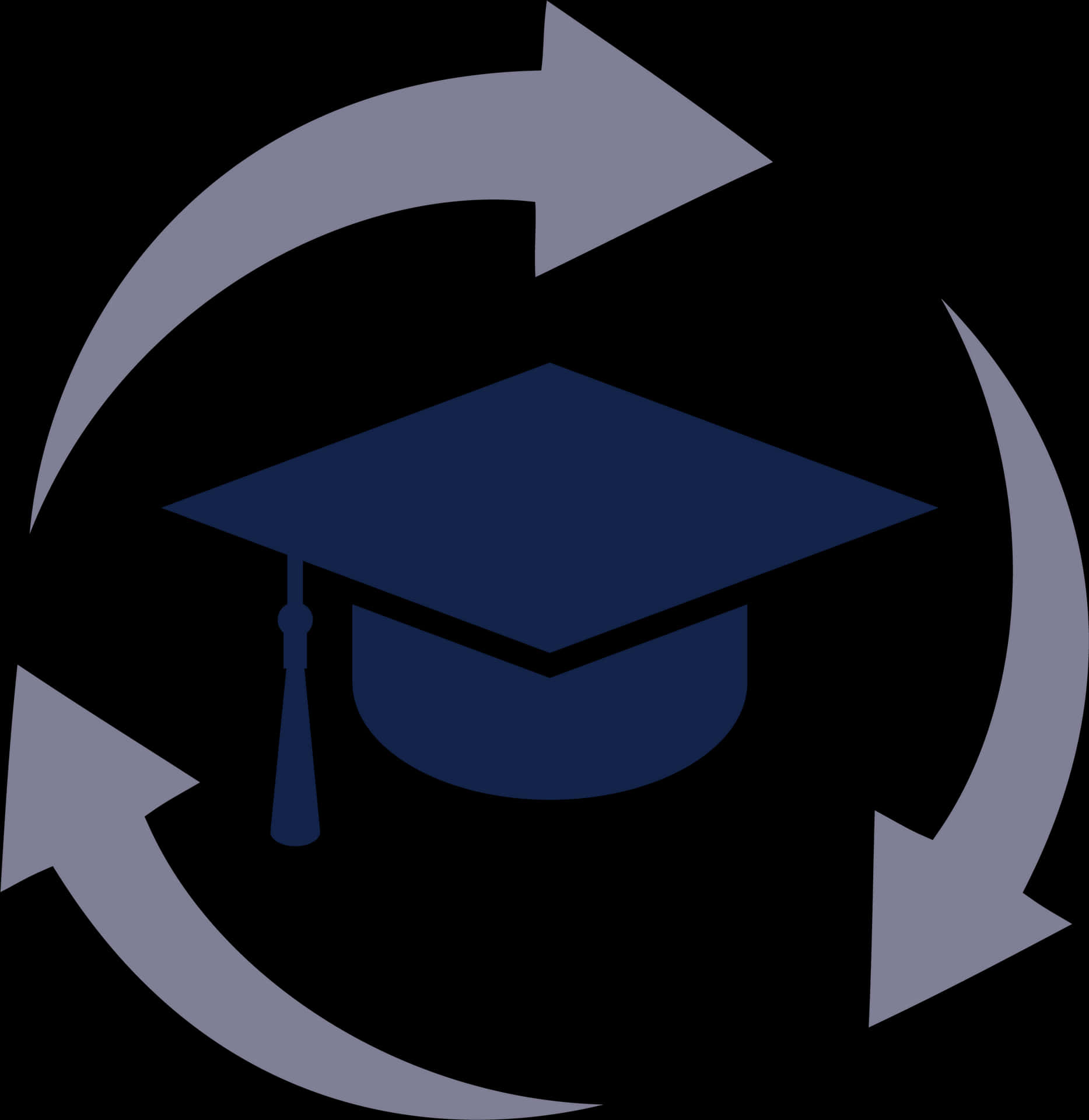 Graduation Cap Recycle Symbol PNG Image