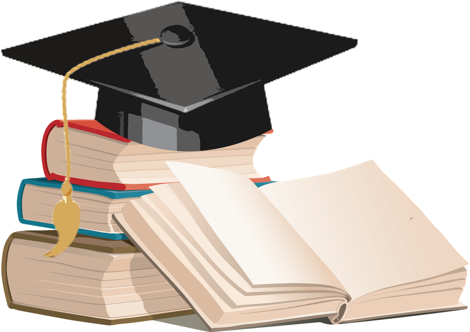 Graduation Capand Books PNG Image