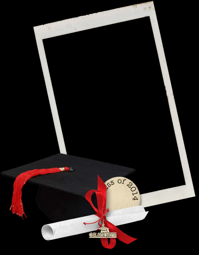 Graduation Capand Diploma Frame PNG Image