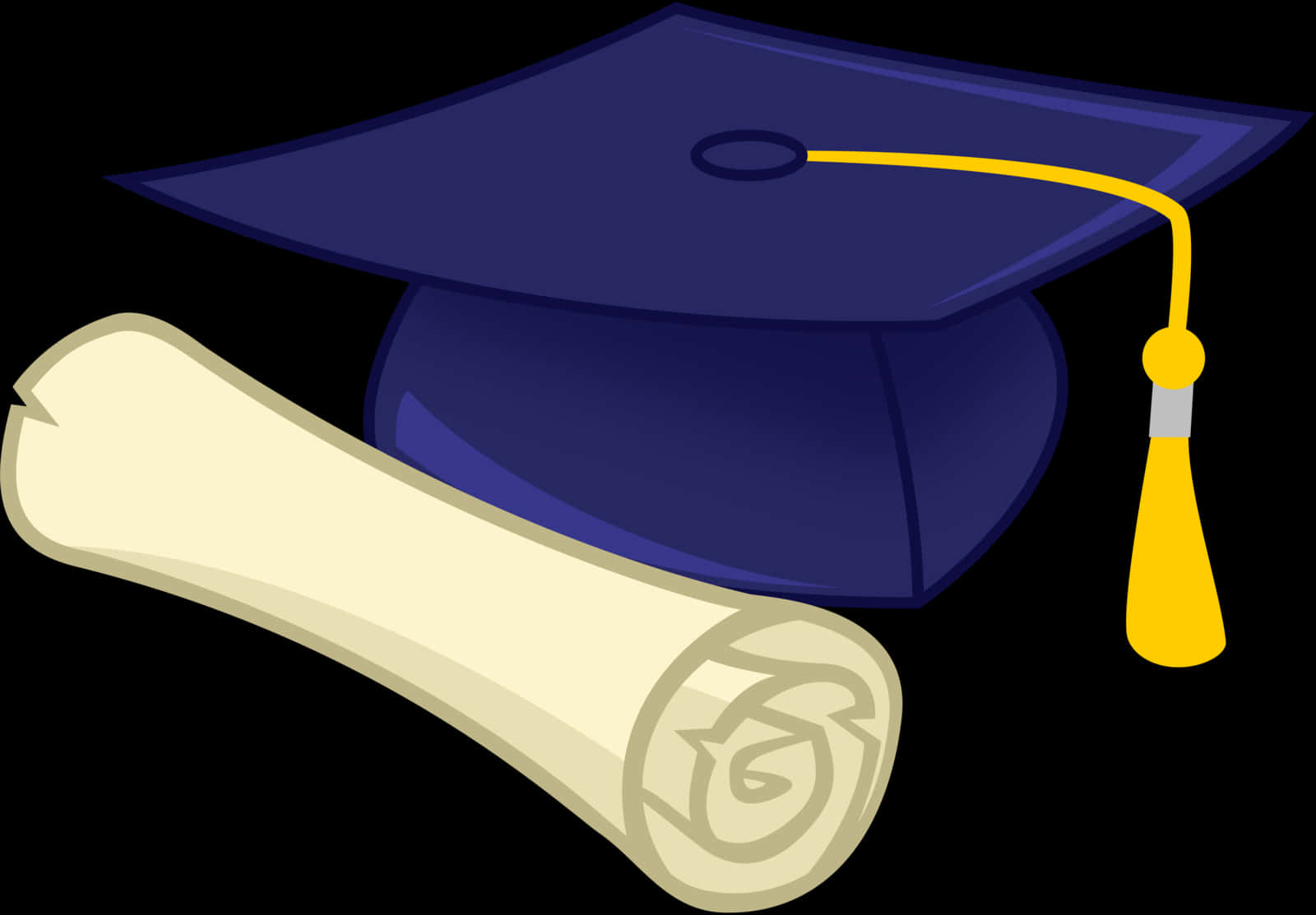 Graduation Capand Diploma Vector PNG Image