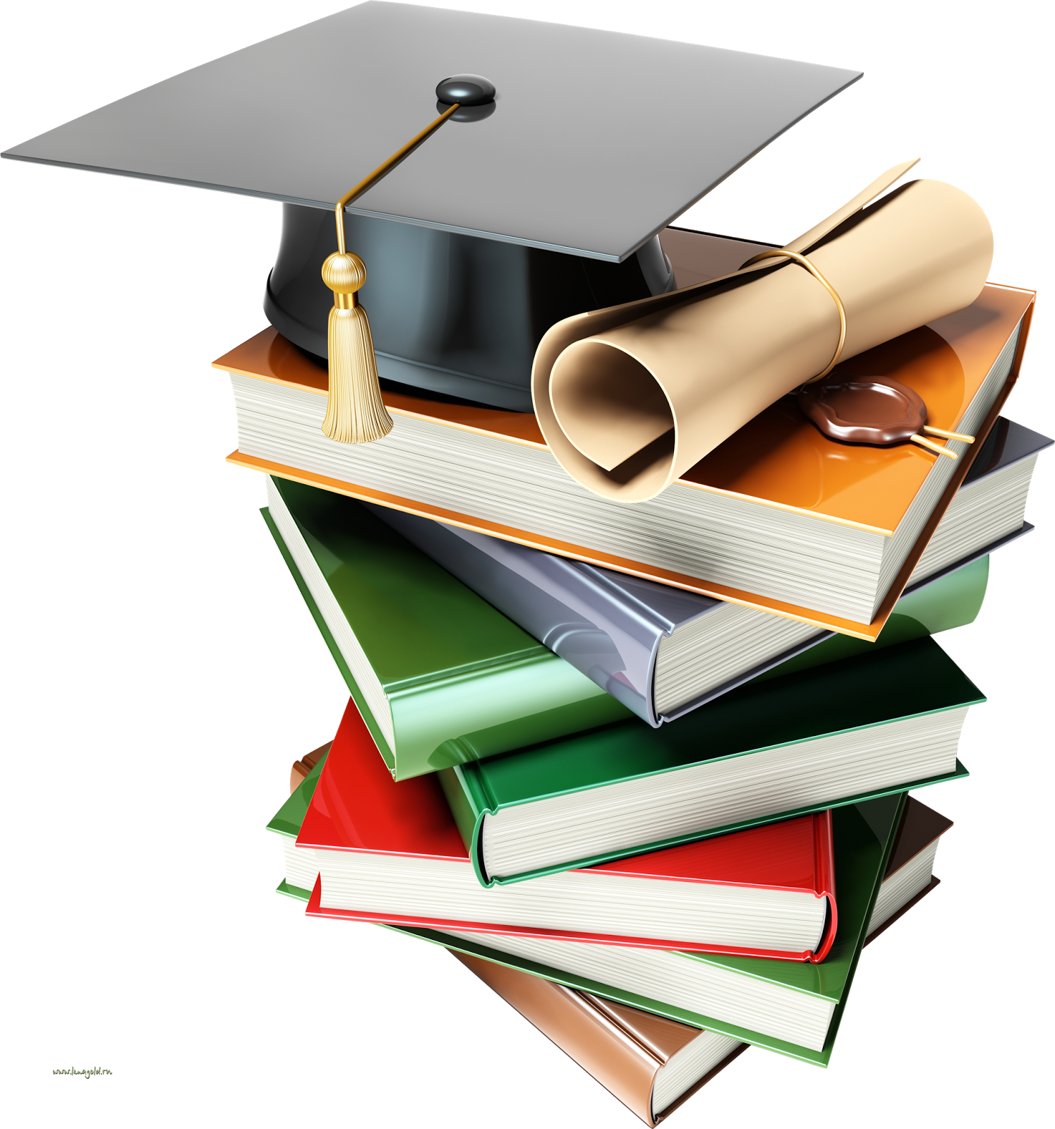 Graduation Capand Diplomaon Books PNG Image