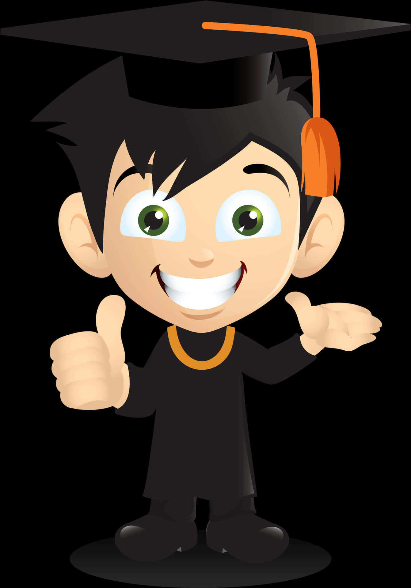 Graduation Celebration Cartoon Character PNG Image