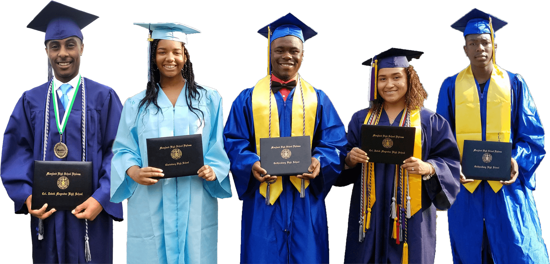 Graduation_ Ceremony_ Students_ Smiling_ With_ Diplomas PNG Image