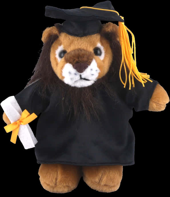 Graduation Lion Plush Toy PNG Image