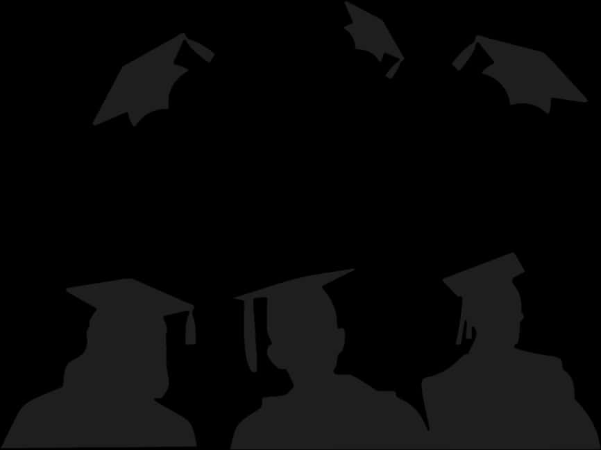 Graduation Silhouette Group PNG Image