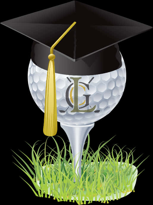 Graduation Themed Golf Ballon Tee PNG Image