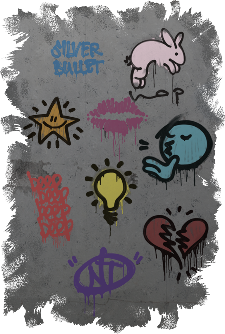 Graffiti Artwork Collection PNG Image